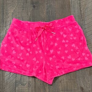 Way to Celebrate Heart Pink Super Soft Pajama Shorts Loungewear Comfy S